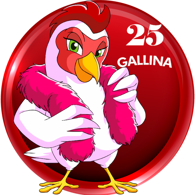 Animalito Gallina número 25 - La Granjita 27 de Agosto de 2026
