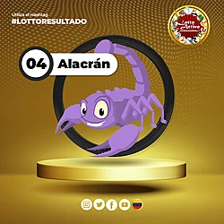 Animalito Alacrán número 04 - Lotto Activo RD Internacional 15 de Septiembre de 2026