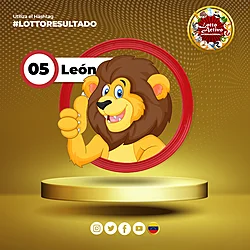 Animalito León número 05 - Lotto Activo RD Internacional 12 de Octubre de 2026