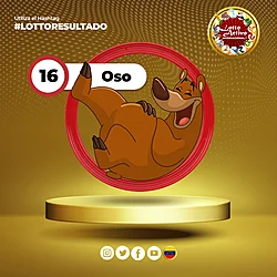 Animalito Oso número 16 - Lotto Activo RD Internacional 12 de Octubre de 2026