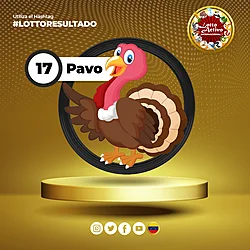 Animalito Pavo número 17 - Lotto Activo RD Internacional 09 de Septiembre de 2026