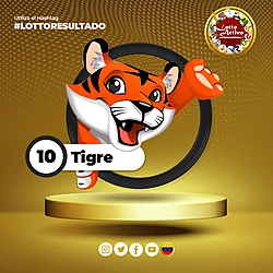 Animalito Tigre número 10 - Lotto Activo RD Internacional 15 de Septiembre de 2026