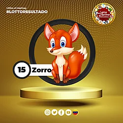 Animalito Zorro número 15 - Lotto Activo RD Internacional 15 de Septiembre de 2026