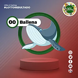 Animalito Ballena número 00 - Lotto Activo RDominicana 27 de Agosto de 2026
