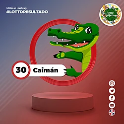 Animalito Caimán número 30 - Lotto Activo RDominicana 30 de Octubre de 2026