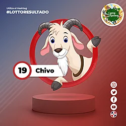 Animalito Chivo número 19 - Lotto Activo RDominicana 28 de Agosto de 2026