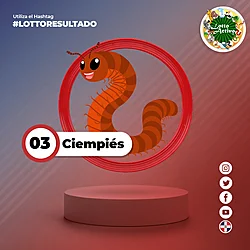 Animalito Ciempiés número 03 - Lotto Activo RDominicana 15 de Septiembre de 2026