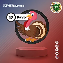 Animalito Pavo número 17 - Lotto Activo RDominicana 15 de Septiembre de 2026