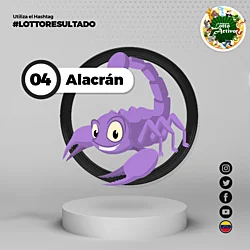 Animalito número 04 - Alacran Lotto Activo