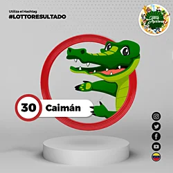 Animalito número 30 - Caiman Lotto Activo