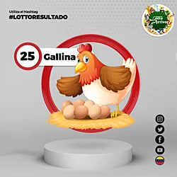 Animalito número 25 - Gallina Lotto Activo