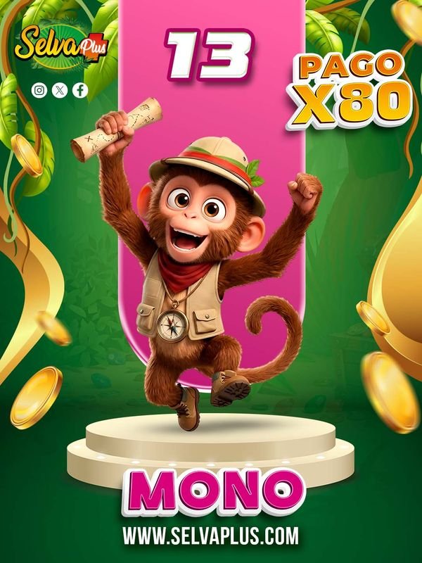 Animalito Mono número 13 - Selva Plus 11 de Octubre de 2026